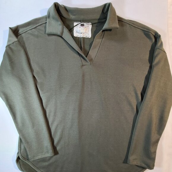 Cupio Green Lightweight Sweatshirt Size Large Long Sleeve Pullover Top - Picture 2 of 8